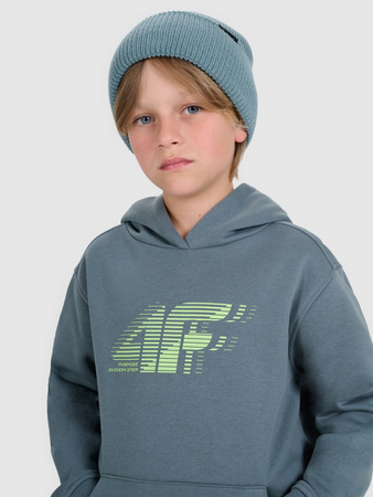 Bluza dresowa nierozpinana z kapturem chłopięca 4F 4FJRAW25TSWSM2414-46S
