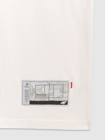 T-shirt regular z nadrukiem siatkarskim męski 4F 4FRAW25TTSHM3319-10S