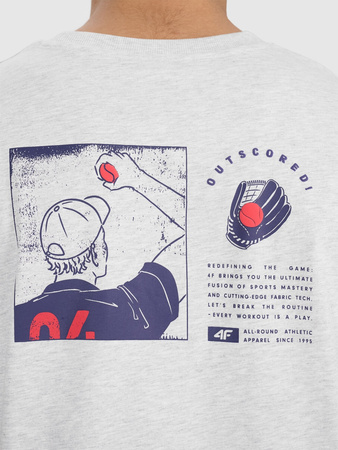 T-shirt oversize z nadrukiem męski 4F 4FRSS25TTSHM2981-27M