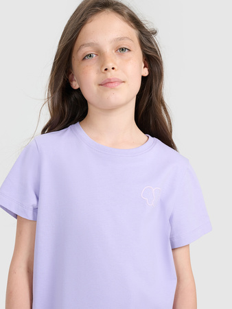 T-shirt regular z nadrukiem dziewczęcy 4F 4FJRAW25TTSHF3199-52S