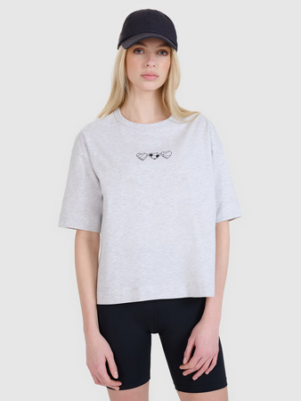 T-shirt damski oversize z nadrukiem 4F 4FRSS25TTSHF2873-27M
