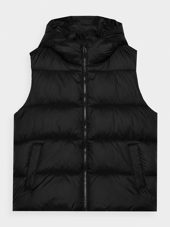 Bezrękawnik puchowy pikowany z kapturem damski 4F 4FWAW24TVJAF141-20S