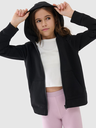 Bluza dziewczęca dresowa rozpinana z kapturem 4F 4FJWSS25TSWSF1706-20S