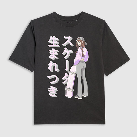 T-shirt oversize z nadrukiem dziewczęcy 4F 4FJRAW25TTSHF2936-20S