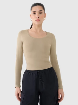 Longsleeve slim gładki damski 4F 4FRSS25TLONF511-83S