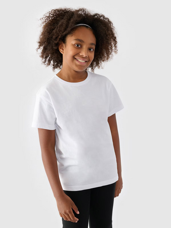 T-shirt gładki dziewczęcy 4F 4FJWMM00TTSHF2332-10S