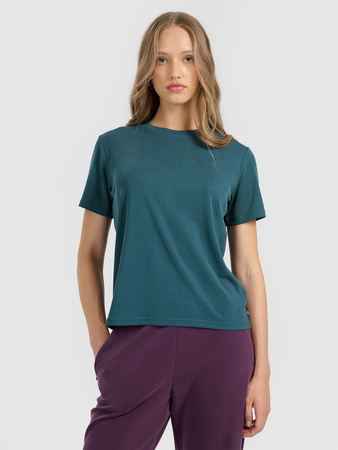 T-shirt z prążkowanej dzianiny z modalem damski 4F 4FRAW25TTSHF3282-46S