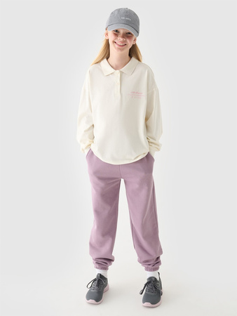 Longsleeve gładki dziewczęcy 4F Junior 4FJRAW24TLONF438-11S