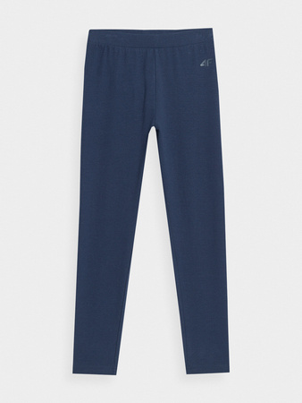 Legginsy bawełniane elastyczne dziewczęce 4F Junior