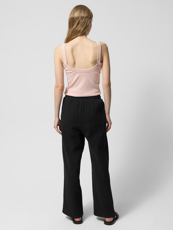 Spodnie z bawełnianego muślinu damskie Outhorn OTHWSS24TTROF1017-20S