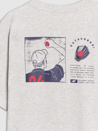 T-shirt oversize z nadrukiem męski 4F 4FRSS25TTSHM2981-27M