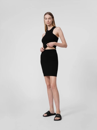 Crop top z prążkowanej dzianiny damski 4F