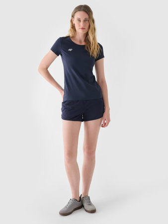 T-shirt slim gładki damski 4F NOSH4TSD001B-31S