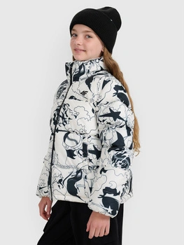 Kurtka puchowa z wypełnieniem syntetycznym dziewczęca 4F 4FJRAW25TDJAF0748-11A