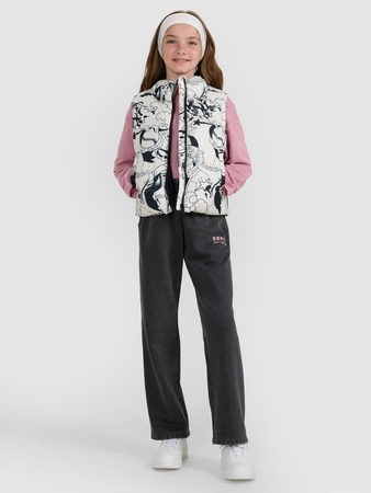 Bezrękawnik puchowy z wypełnieniem syntetycznym dziewczęcy 4F 4FJRAW25TVJAF320-11A