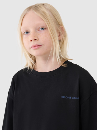T-shirt oversize z napisem chłopięcy 4F 4FJWSS25TTSHM2184-20S