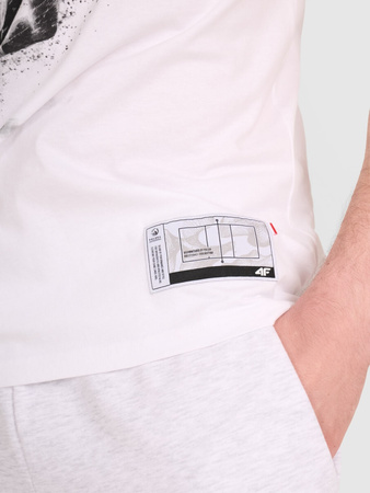 T-shirt regular z nadrukiem siatkarskim męski 4F 4FRAW25TTSHM3318-10S