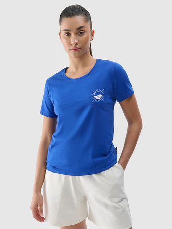 T-shirt regular z nadrukiem damski 4F 4FRSS24TTSHF2547-36S