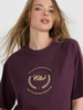 T-shirt oversize z nadrukiem damski  4F 4FRSS25TTSHF2791-50S