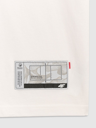 T-shirt regular z nadrukiem siatkarskim męski 4F 4FRAW25TTSHM3237-10S