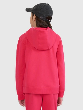 Bluza dziewczęca dresowa rozpinana z kapturem 4F 4FJWSS25TSWSF1706-55S