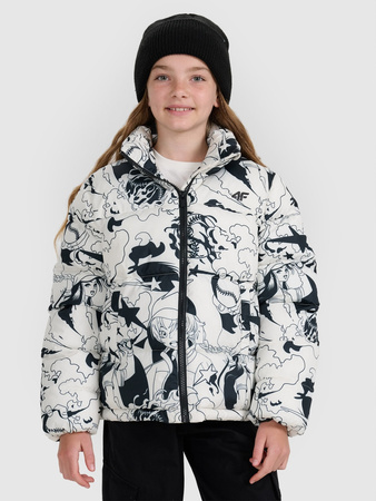 Kurtka puchowa z wypełnieniem syntetycznym dziewczęca 4F 4FJRAW25TDJAF0748-11A