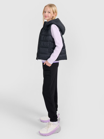 Bezrękawnik dziewczęcy puchowy z wypełnieniem syntetycznym 4F 4FJWSS25TVJAF166-20S