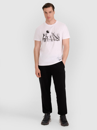 T-shirt regular z nadrukiem siatkarskim męski 4F 4FRAW25TTSHM3319-10S