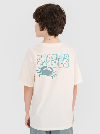 T-shirt oversize z nadrukiem chłopięcy 4F 4FJWSS25TTSHM1914-11S