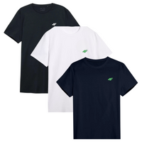 T-shirt męski (ZESTAW KOSZULEK 3 SZT.) 4F 4FWSS25TTSHM3965-90S