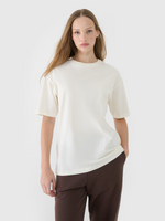 T-shirt oversize gładki damski 4F 4FRSS25TTSHF2694-11S