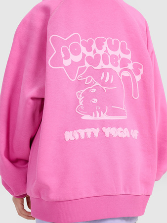 Bluza dresowa nierozpinana z kapturem dziewczęca 4F 4FJRAW25TSWSF2439-54S