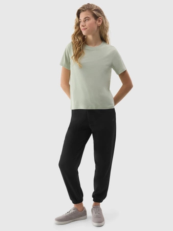 T-shirt gładki z bawełną organiczną damski 4F