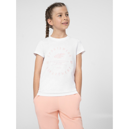 T-shirt z nadrukiem dziewczęcy 4F Junior
