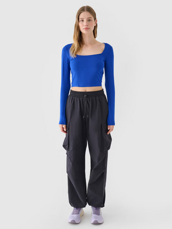 Longsleeve slim gładki damski 4F 4FRSS24TLONF499-36S