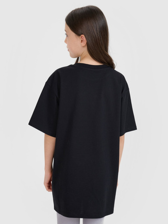 T-shirt oversize z nadrukiem dziewczęcy 4F FJRSS25TTSHF2646-20S