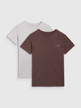 T-shirt regular gładki (ZESTAW 2 szt.) dziecięcy 4F 4FJRAW25TTSHU3157-90S