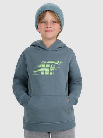 Bluza dresowa nierozpinana z kapturem chłopięca 4F 4FJRAW25TSWSM2414-46S