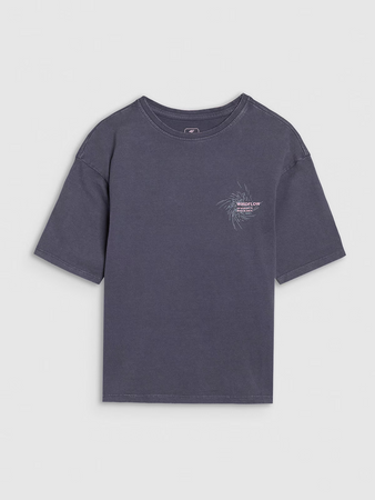 T-shirt oversize z nadrukiem dziewczęcy 4F 4FJWSS25TTSHF1853-22S