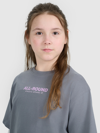 T-shirt oversize z nadrukiem dziewczęcy 4F 4FJWAW25TTSHF2387-23S