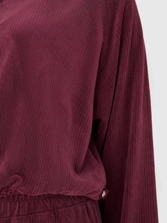 Bluza dresowa z weluru nierozpinana bez kaptura damska 4F 4FRAW24TSWSF2054-60S