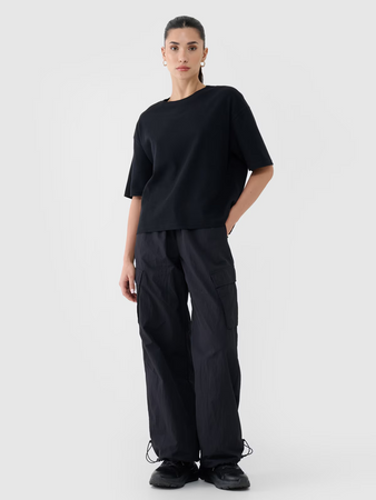 T-shirt regular z waflowej dzianiny damski 4F 4FRSS25TTSHF2651-20S