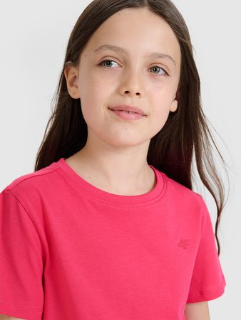 T-shirt regular gładki dziewczęcy 4F 4FJWSS25TTSHF2177-55S