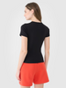 T-shirt slim z prążkowanej dzianiny damski 4F 4FWSS25TTSHF1968-20S