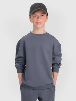 Bluza dresowa oversize nierozpinana bez kaptura chłopięca 4F 4FJRAW25TSWSM2448-22S