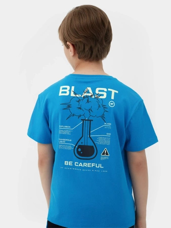 T-shirt z nadrukiem świecącym w ciemności chłopięcy 4F Junior