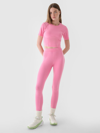 Crop top slim gładki damski 4F 4FRAW24TTSHF2581-54S