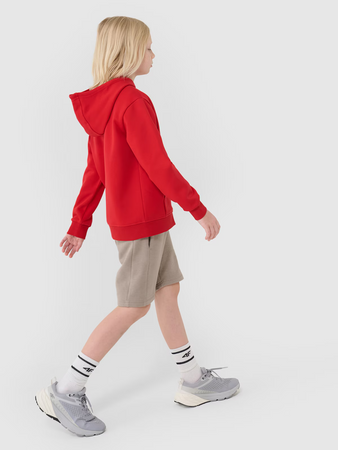 Chłopięca bluza dresowa z kapturem rozpinana 4F 4FJWSS25TSWSM1851-62S