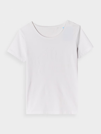 T-shirt slim z nadrukiem damski 4F 4FWMM00TTSHF1846-10S