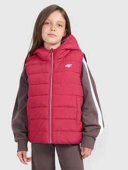 Bezrękawnik puchowy z wypełnieniem syntetycznym dziewczęcy 4F 4FJRAW25TVJAF322-54S